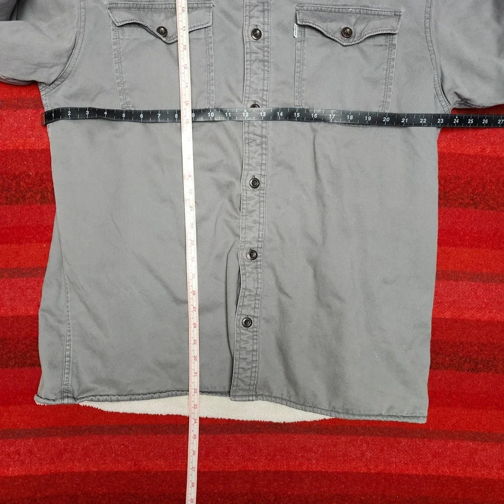 Levis Washed Grey Canvas Sherpa Lined Shacket Workwear Shirt Jacket Mens XL